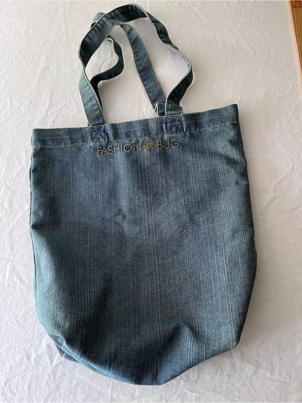 Fashion Bug Blue Denim Tote with Embroidered Logo